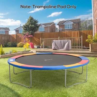 HOMCOM 12FT Replacement Trampoline Pad Thick Foam Safety Φ366cm Spring Cover Bounce Padding - Multi Coloured
