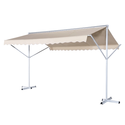 Store double pente dim. 3,95L x 2,94l x 2,50H m métal époxy blanc polyester imperméabilisé anti-UV