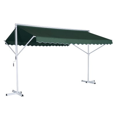 Outsunny Store Double Pente Manuel Vert Foncé 3,5 x 2,94 x 2,5 m