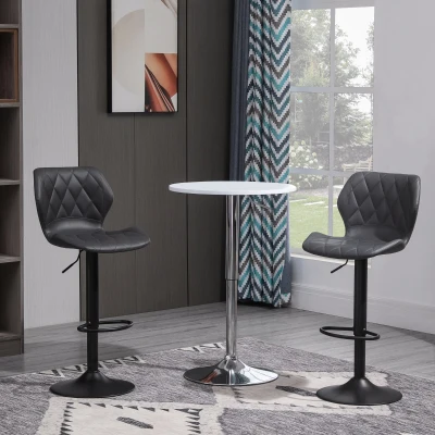 Set 2 Scaune Bar Piele Sintetica Reglabile