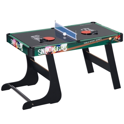 HOMCOM Mesa de Jogos 6 em 1 Dobrável Bilhar Matraquilho Ping Pong Lançamento de Anéis Hóquei no Gelo e Air Hóquei 118x104x71cm Multicor