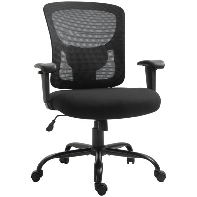 Vinsetto Mesh Bürostuhl Schreibtischstuhl Stuhl 360° drehbar mit Armlehne Höhenverstellbar Schwarz 71 x 63,5 x 100-110 cm