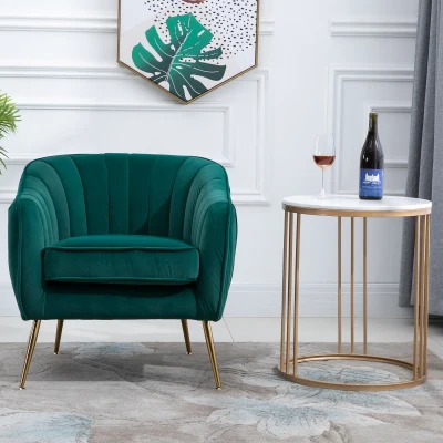 HOMCOM Poltrona Design Moderno 71cm x 72cm x 73cm Verde
