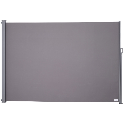 Outsunny Seitenmarkise, Sicht- und Sonnenschutz, Seitenrollo, Polyester, Grau, 3 x 2m