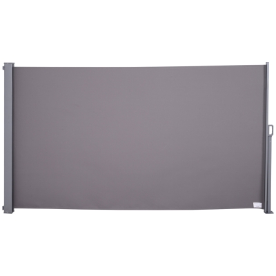 Outsunny Seitenmarkise, Sicht- und Sonnenschutz, Seitenrollo, Polyester, Grau, 3 x 1,6 m