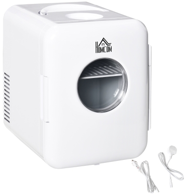 HOMCOM lodówka samochodowa o pojemności 4 l, chłodziarka, minilodówka, 60 W do samochodu i na kemping