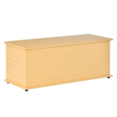 HOMCOM Truhe Aufbewahrungsbox Holzkiste mit klappbarem Deckel Spanplatte Buche 100 x 40 x 40cm