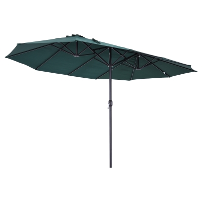Outsunny podwójny parasol ze stojakiem parasol ogrodowy 460 x 270 cm ciemnozielony