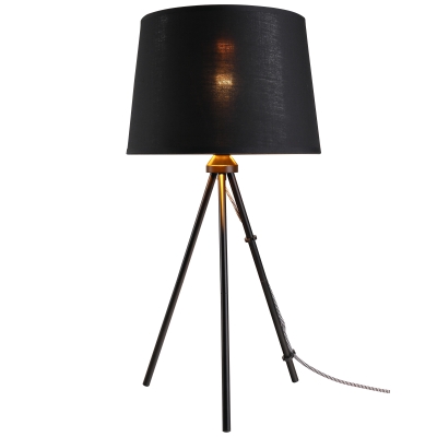 HOMCOM lampa stołowa z oprawą żarówki E27 lampka stołowa lampka nocna metal czarny