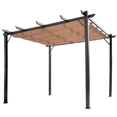 Outsunny pawilon z pergolą z regulowanym dachem z materiału 3 x 4 m aluminium zadaszenie