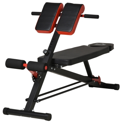 HOMCOM ławka treningowa ławka fitness ławka skośna wielofunkcyjny trenażer brzucha stal