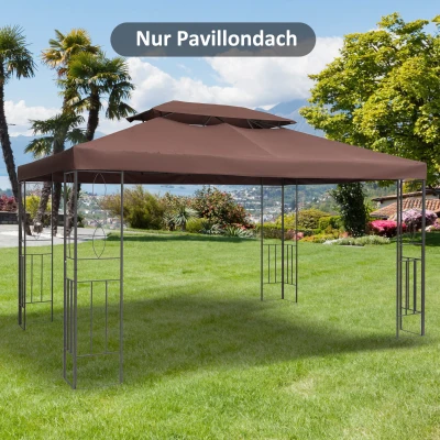 Outsunny baldachim do metalowego pawilonu ogrodowego namiotu imprezowego 3 x 4 namiot ogrodowy dach kawowy
