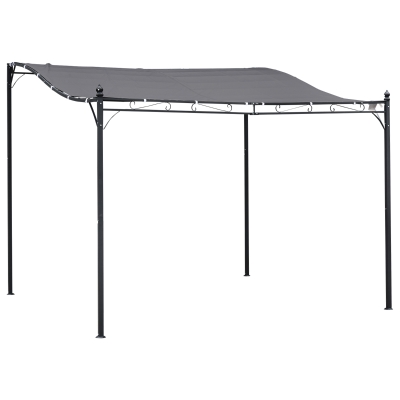 Outsunny Pergola Gartenpavillon Pavillon Überdachung Zelt Metall Grau 297x297cm