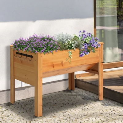 Outsunny verhoogd bed 124cm x 60cm x 81cm