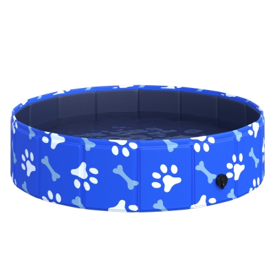 PawHut Hundebadewanne Hundepool Badewanne Swimmingpool Wasserbecken für Hunde und Katzen faltbar Ø80 x 20H cm