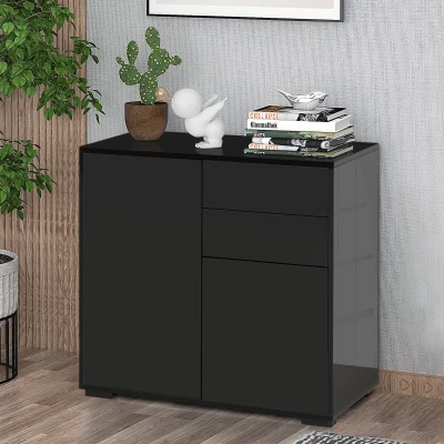 HOMCOM Mobiletto multiuso 79cm x 36cm x 74cm Nero