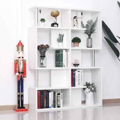 Mobilier cu Rafturi Librarie 5 Niveluri din lmen alb
