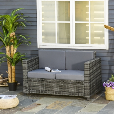 Outsunny sofa z technorattanu z poduszkami