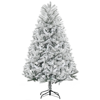 HOMCOM Sapin de Noël Artificiel enneigé Ø 112 x 180H cm 521 Branches épines Imitation Nordmann Grand réalisme