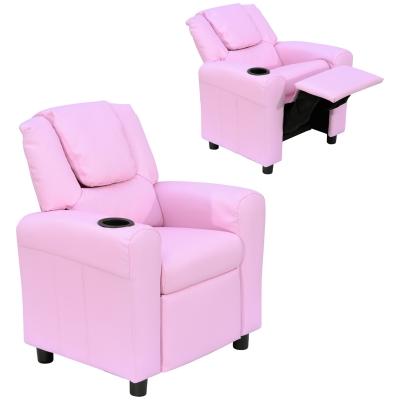 Fotel dziecięcy mini fotel sofa dla dzieci wiek 3-6 lat funkcja leżaka kolor różowy