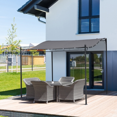 Outsunny Pergola Gazebo Gazebo Luifeltent Metaal Grijs 297x297cm