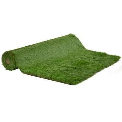 Outsunny Finto Prato 4x1m Erba 40mm, Tappeto Erboso Sintetico Verde Anti-UV Atossico e Drenante per Giardino e Cortile