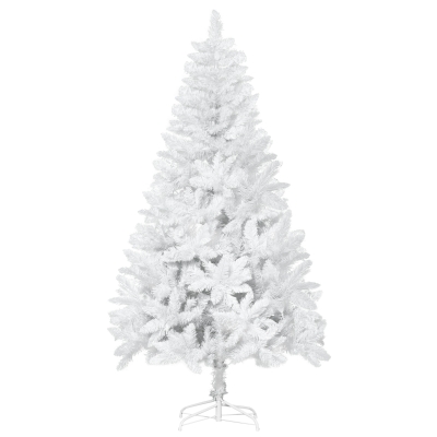HOMCOM Albero di Natale Bianco con 550 Rami in PVC per Uso Interno, Ø116 x 180cm