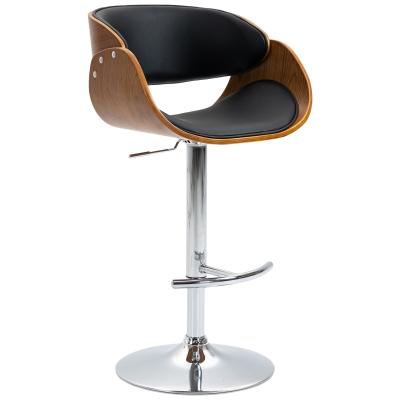 HOMCOM Sgabello Vintage da Cucina in Stile Industriale con Altezza Regolabile - Marrone Nero