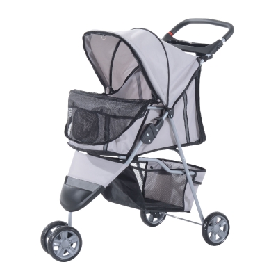 PawHut Hundewagen Hundebuggy Buggy Hunde Katzen mehrfarbig (Grau)