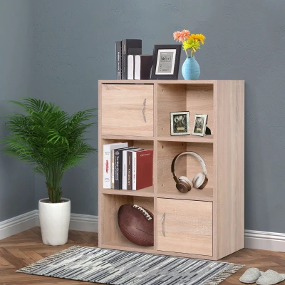 Dulap cu 3 Rafturi, 4 Compartimente si 2 Usi 61.5x29.5x80cm Lemn
