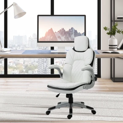Vinsetto High Back Office Chair PU Leather White
