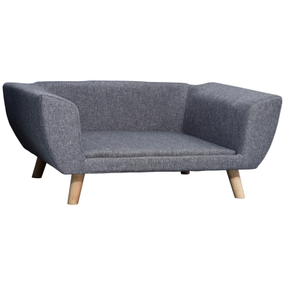 PawHut Lit canapé chien chat design scandinave + coussin fourni polyester