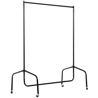 HOMCOM Portant Tringle à vêtements Acier Charge Max. 140 Kg dim. 120L x 60l x 170H cm Noir