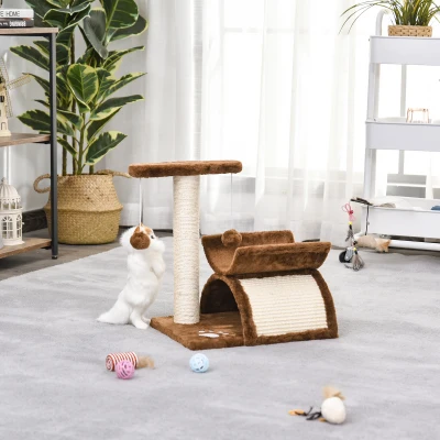 PawHut® DRAPAK DLA KOTA DRZEWKO DO ZABAWY DRAPANIA Z PIŁKĄ brązowy 40 x 30 x 43 cm (DxSxW)