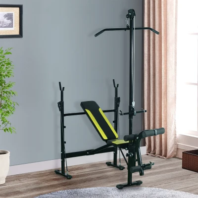 Homcom Banc Musculation Fitness Bois Noir 175cm