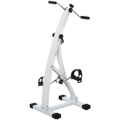 HOMCOM Heimtrainer Bewegungstrainer Pedaltrainer für Senioren Stahl Weiß 41 x 42,5 x 100cm