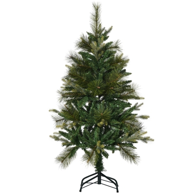 HOMCOM Sapin de Noël artificiel avec support 120 cm de haut - 260 branches - vert