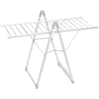 HOMCOM Tendedero Eléctrico Plegable con Alas Secador de Ropa y Zapatos Marco de Aleación de Aluminio 134x66x100 cm Plata