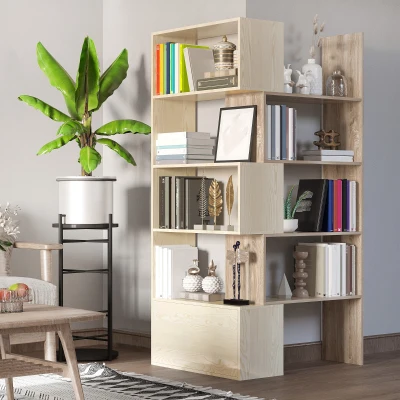 Librarie cu Rafturi din Lemn 141x29x176cm Alb Stejar