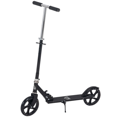 HOMCOM Patinete Plegable para Niños de 7-14 Años Scooter Infantil Manillar Ajustable en Altura de 4 Niveles con Freno 88x37x75-100 cm Negro