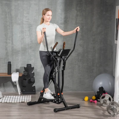 Bicicleta de exercitii eliptica 4 nivele de rezistenta, monitor LCD Negru