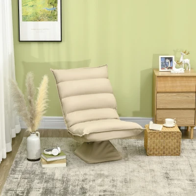 Fotoliu relax din material capitonat cu pivotare la 360°