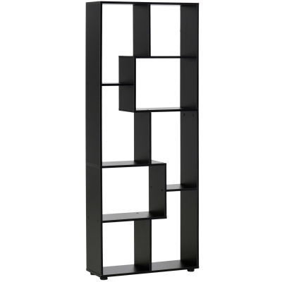 HOMCOM Bibliothèque étagère Zig zag Design Contemporain 70L x 24l x 178H cm Panneaux Particules noir