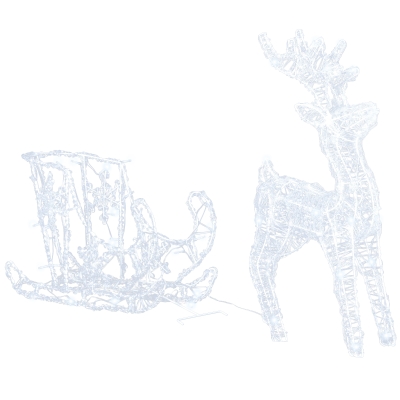 Outsunny Renne et traineau lumineux décoration de Noël 120 LED - 90 x 30 x 60 cm