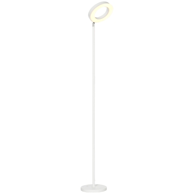 HOMCOM Lampada da Terra compatibile con Alexa e Google Home, con Luce RGB, in Acciaio, Φ25x168 cm, Bianca