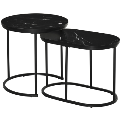 HOMCOM 2er-Set Beistelltisch Industriedesign