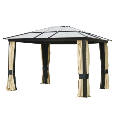 Outsunny Gazebo di Lusso in Alluminio Tendone da Giardino 300x360x265cm