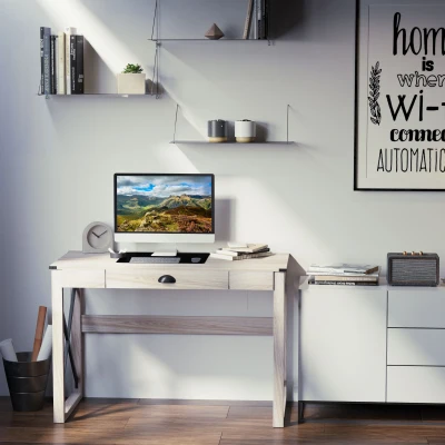 HOMCOM Particle Board Steel Enforced Home Office Desk