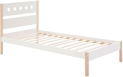 Lit enfant avec tête de lit et sommier à lattes inclus pin massif MDF