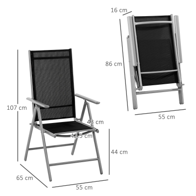 Sedia Pieghevole Campeggio OUTSUNNY Sedia Da Giardino Pieghevole